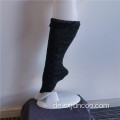 Elegante charmante schwarze Stretch-Stickspitzen-Crew-Socken